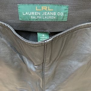 RL faux Leather and denim legging